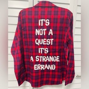 NWT Cakeworthy Onward Flannel - “It’s Not A Quest It’s A Strange Errand” Size L